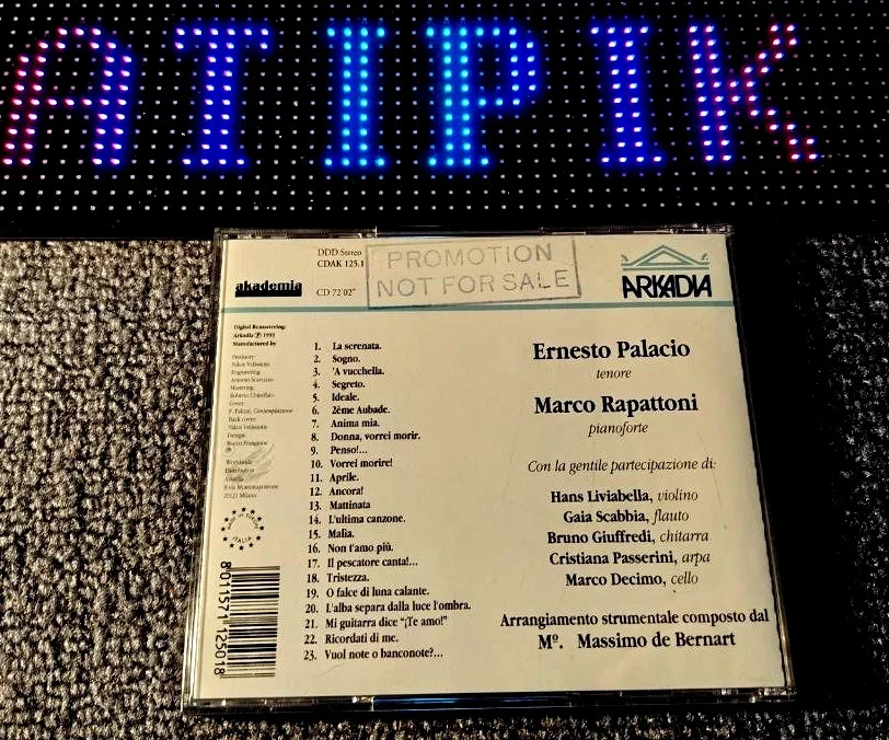 🎼 CD Promo Zeldzaam – Tosti Romanze – Ernesto Palacio – Arkadia Akademia – photo 2